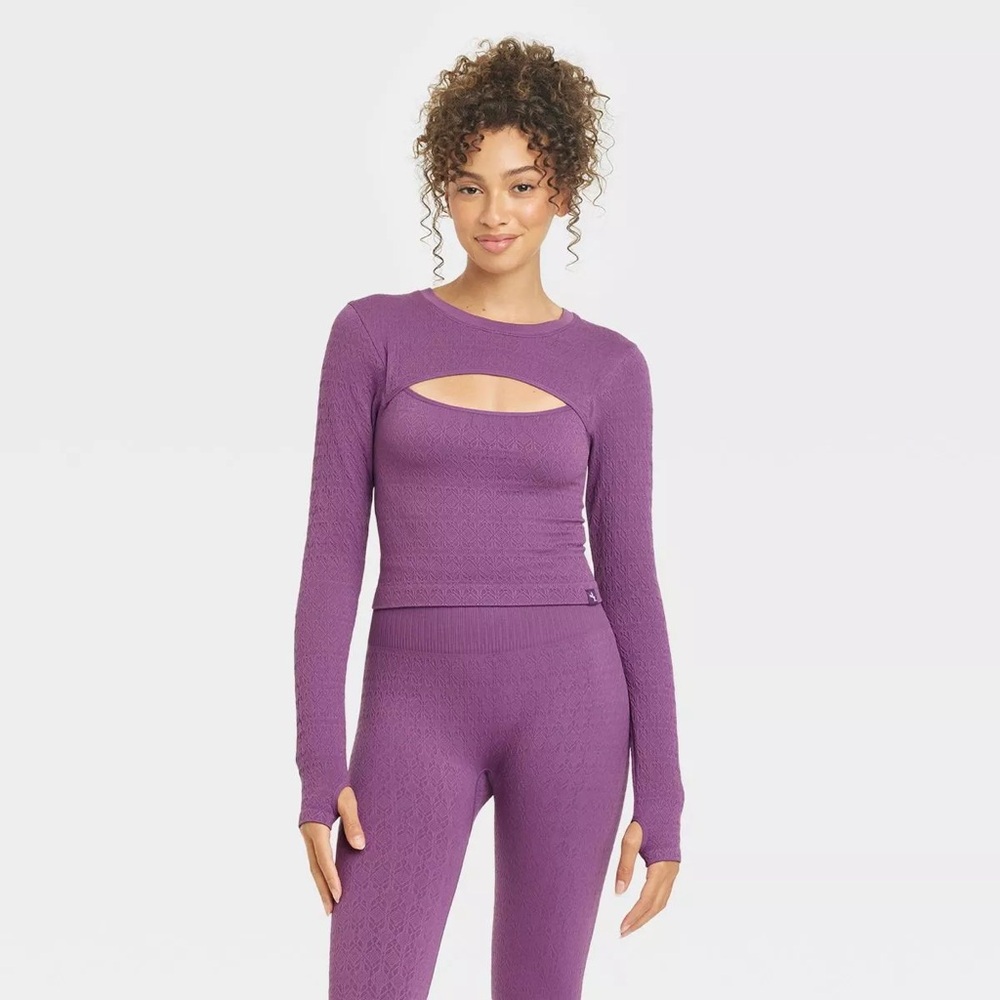 Joy Lab Women’s Athletic Long Sleeve Purple Shirt Size L NWOT